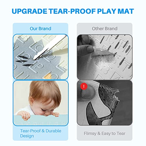 Baby Play Mat Foldable Foam Play Mat for Baby/Toddlers, Extra Large Kids Play Mat, Upgraded Baby Crawling Mat, Infants Reversible Waterproof Gym Play Mat for Baby Playpen Indoor Outdoor [79"x71"]