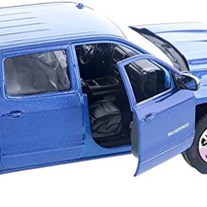 Motormax 2017 Chevrolet Silverado 1500 LT Z71 Crew Cab Pickup Truck 1/27 Scale Diecast Model Vehicle Blue