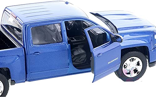 Motormax 2017 Chevrolet Silverado 1500 LT Z71 Crew Cab Pickup Truck 1/27 Scale Diecast Model Vehicle Blue