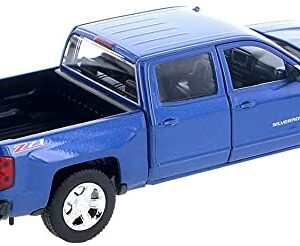 Motormax 2017 Chevrolet Silverado 1500 LT Z71 Crew Cab Pickup Truck 1/27 Scale Diecast Model Vehicle Blue