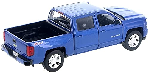 Motormax 2017 Chevrolet Silverado 1500 LT Z71 Crew Cab Pickup Truck 1/27 Scale Diecast Model Vehicle Blue