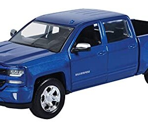 Motormax 2017 Chevrolet Silverado 1500 LT Z71 Crew Cab Pickup Truck 1/27 Scale Diecast Model Vehicle Blue