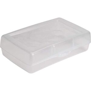 sparco clear plastic pencil box storage case