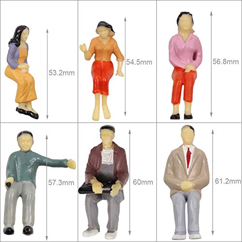 P25S 12pcs All Seated 1:25 Painted Passengers Figures G Scale Person for Model Railway Trains