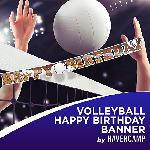 Volleyball Birthday Banner (Large 7" Cutout Letters, Numbers Included) Volleyball Side Out Party Collection by Havercamp