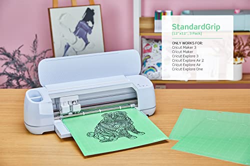 Craft World 3 Pieces Standardgrip Cutting Mats 12x12 for Cricut Maker 3/Maker/Explore 3/Air 2/Air/One, Sturdy Cutting Mats for Crafts