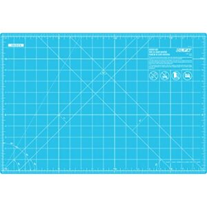 olfa 12″ x 18″ self healing rotary cutting mat (rm-cg/aqa) – double sided 12×18 inch cutting mat with grid for fabric, sewing, quilting, & crafts, designed for use with rotary cutters (aqua)