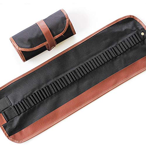 1 Piece 48 Slot Canvas Pencil Roll Up Case Pencil Wrap Case Roll up Pouch Pen Wrap Organizer Roll Up Pencil Holder Charcoal Pencils Rolling Pouch for Painter Artist Black