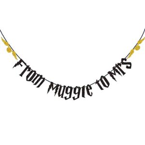 from muggle to mrs banner, bachelorette banner, hen party decorations, bridal shower engagement bachelorette wedding party supplies decorations photo booth props