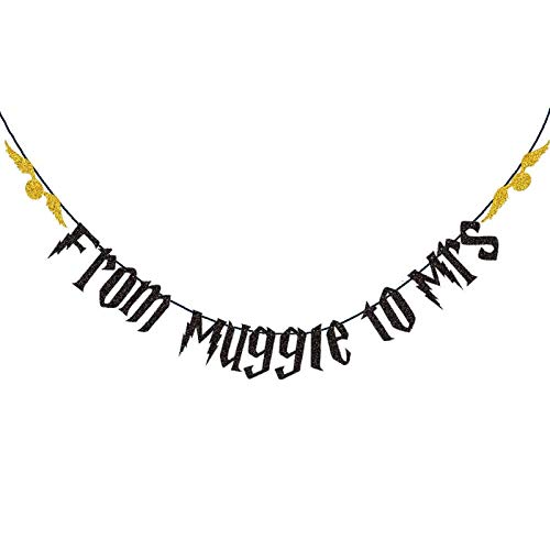 From Muggle to Mrs Banner, Bachelorette Banner, Hen Party Decorations, Bridal Shower Engagement Bachelorette Wedding Party Supplies Decorations Photo Booth Props