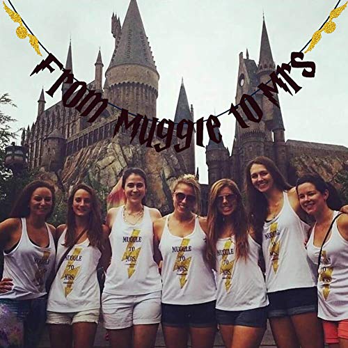 From Muggle to Mrs Banner, Bachelorette Banner, Hen Party Decorations, Bridal Shower Engagement Bachelorette Wedding Party Supplies Decorations Photo Booth Props