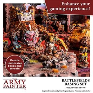 The Army Painter Battlefields Basing Set - Terrain Model Kit for Miniature Terrain Bases - Diorama Supplies with Landscape Rocks, Scenic Sand, Model Grass, Tufts & Free Basing Glue