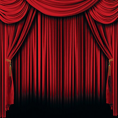 Fun Express Red Curtain Backdrop Banner (6 feet x 6 feet) Party Decor