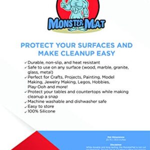 MonsterMat 36x24 Inch Extra Large Silicone Table Protector Craft Mat for Painting, Clay, Projects, Arts and Crafts and More. Easy Clean Up and Rolls for Storage. Largest Mat Available