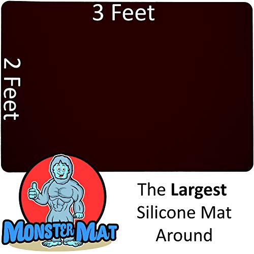 MonsterMat 36x24 Inch Extra Large Silicone Table Protector Craft Mat for Painting, Clay, Projects, Arts and Crafts and More. Easy Clean Up and Rolls for Storage. Largest Mat Available