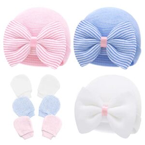 Olreco Newborn Hats and Mittens Baby Girl Hats Newborn Beanie Baby Beanies for Baby Hat Baby Hats 0-6 Months Newborn Girl Hats