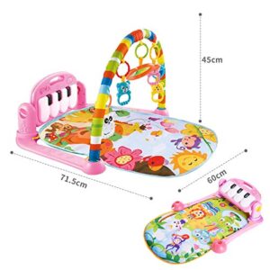 Baby Play Mat Activity Gym with Kick Piano Keyboard, Baby Jungle Gym Mat Designed with Colorful and Detachable Baby Toys in Activity Center for Tummy Time Boys and Girls Aged 0 to 3 to 12 Months