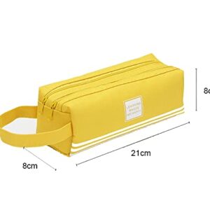 Large Capacity Canvas Pencil Pen Case Stationery Pouch Pen Bag Stationary Case Organizer Cases Makeup Cosmetic Bag