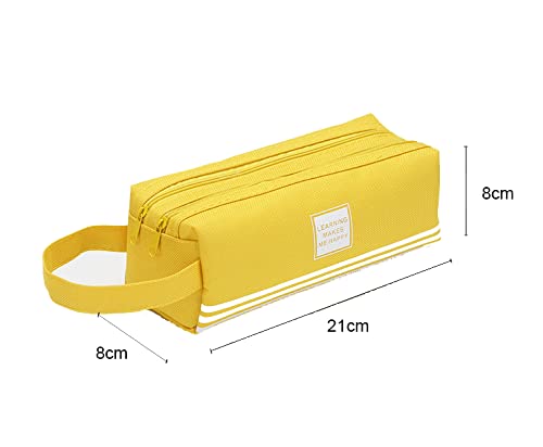 Large Capacity Canvas Pencil Pen Case Stationery Pouch Pen Bag Stationary Case Organizer Cases Makeup Cosmetic Bag