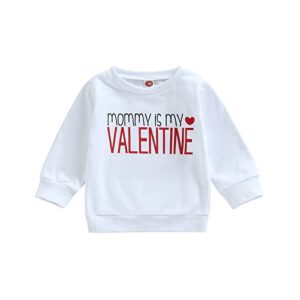 baby girl boy long sleeve sweatshirt crewneck oversize pull on top fall winter spring cute baby clothes (white,6-12 months)