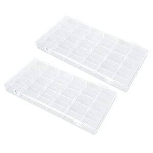 fomiyes 2pcs 24 grids clear plastic jewelry box organizer storage container with dividers earring storage box jewelry divided storage case
