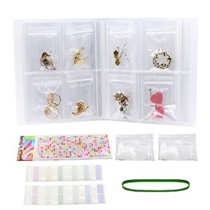 riieyoca transparent jewelry storage book, jewelry storage bag thicken transparent pvc plastic bag，diy handmade colorful paste cover, storage of small jewelry, capable to hold 160 pairs