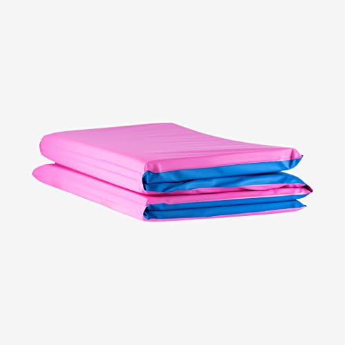 KinderMat, 3/4" Thick Toddler Rest Mat, 4-Section Rest Mat, 46" x 21" x 3/4", Pink/Blue, Great for School, Daycare, Travel, and Home, Made in the USA