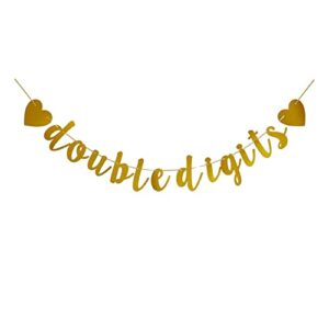 double digits gold banner sign for 10th birthday party bunting supplies decorations garlands