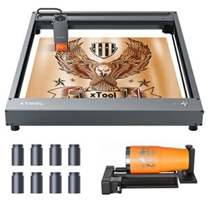 xtool d1 laser engraver with rotary, 10w higher accuracy laser cutter, 60w laser cutting machine, laser cutter and engraver machine, laser engraver for wood and metal, 17” x 16”