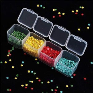 2 Pack Diamond Embroidery Boxes, 28 Grids Slot Diamond Painting Beads Storage Boxes, 5D Diamond Painting Accessories Craft Storage Containers with Marker Stickers