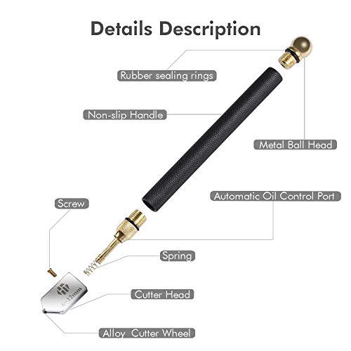 Glass Cutter 2mm-20mm, Glass Cutter Tool with Glass Cutting Oil, Glass Cutting Tool with Aotomatic Oil Feed, Glass Cutter for Mirrors/Tiles/Mosaic