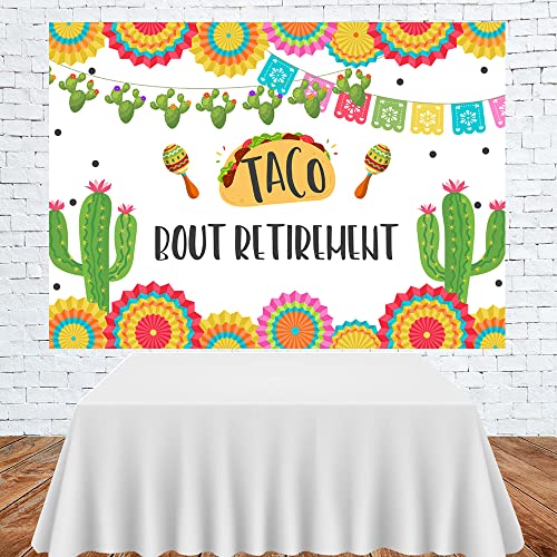 Lofaris Taco Bout Retirement Party Backdrop Mexican Fiesta Retired Background 7x5ft Colorful Paper Cactus Adults Retirement Party Supplies Cake Table Banner