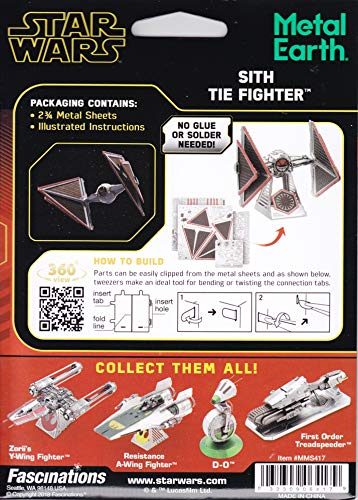 Fascinations Metal Earth Star Wars Rise of Skywalker Sith Tie Fighter 3D Metal Model Kit