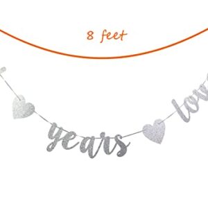 StarsGarden Glitter 16 Years Loved Banner – It's My Fabulous 16th Banner -16th Birthday Banner Decorations - Cheers to 16 Years Milestone Happy Birthday Decorations(Silver) (SG-22NP454)