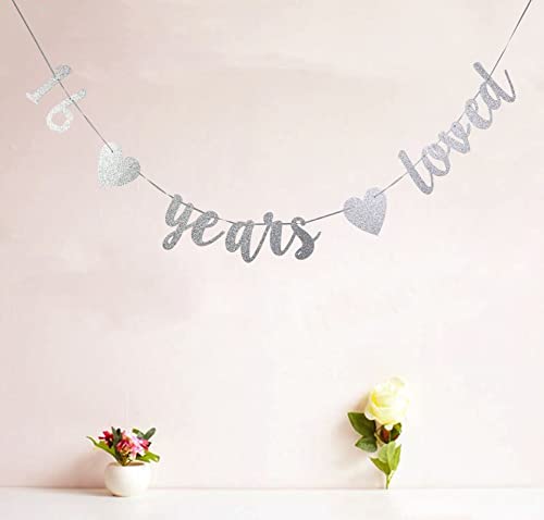 StarsGarden Glitter 16 Years Loved Banner – It's My Fabulous 16th Banner -16th Birthday Banner Decorations - Cheers to 16 Years Milestone Happy Birthday Decorations(Silver) (SG-22NP454)