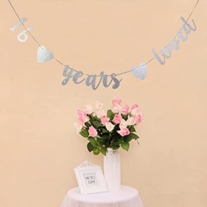 StarsGarden Glitter 16 Years Loved Banner – It's My Fabulous 16th Banner -16th Birthday Banner Decorations - Cheers to 16 Years Milestone Happy Birthday Decorations(Silver) (SG-22NP454)