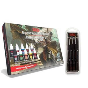 the army painter dungeons and dragons adventurers paint set bundle with nolzur’s marvelous brush set – painting set for model miniature painting with 10 warpaints and 1 d&d minsc & boo miniature