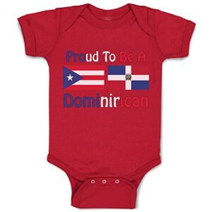 custom baby bodysuit proud to be puerto rican & dominican funny cotton boy & girl baby clothes garnet design only 12 months