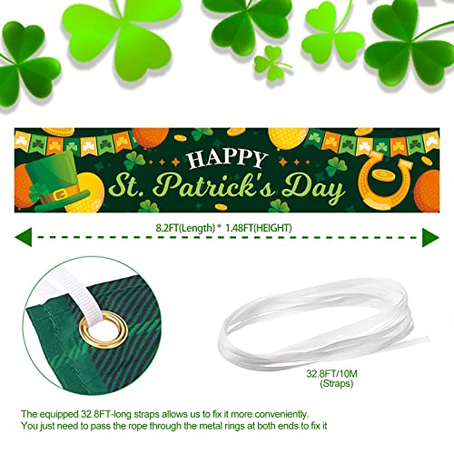 St. Patrick's Day decorations, Irish party supplies green shamrock element, welcome porch sign background for St. Patrick's Day party, St. Patrick's Day large banner