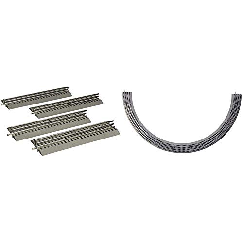 Lionel Trains Electric O Gauge Expansion Track Combo Pack, 4 10" Straight Pieces + 4 Curved Pieces