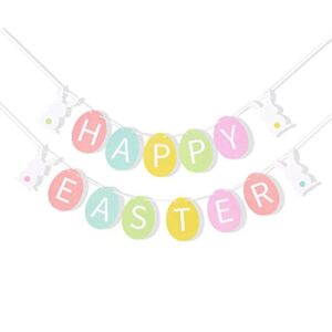 happy easter banner – easter decoration/decor,bunny easter banner,easter garland/bunting, spring banner
