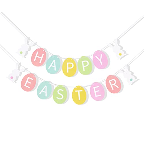 Happy Easter Banner - Easter Decoration/decor,bunny Easter Banner,easter Garland/bunting, Spring Banner