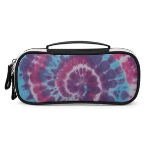 tie dye printed pencil case bag stationery pouch with handle portable makeup bag desk organizer