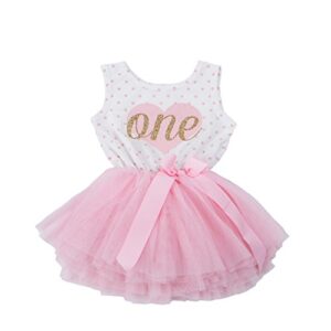 grace & lucille – dress first birthday | pink polka dot tutu dress | sleeveless gold sequin heart dress | 12-24 months | 1t / 2t | pink polka dot