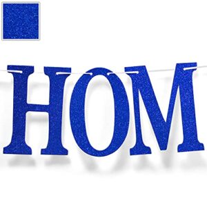 Welcome Home Banner, Housewarming Decorations , Home Sweet Home, Welcome Back, Retirement Family Party Decoration Supplies Blue Red Glitter