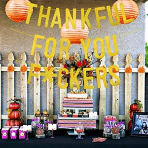 Thankful for You Banner, Glitter Thanksgiving Banner for Mantel Font Porch, Thanksgiving Banner Decorations, Fall Thanksgiving Party Decorations, Indoor Home Thanksgiving Decorations ( Pre-Assembled )