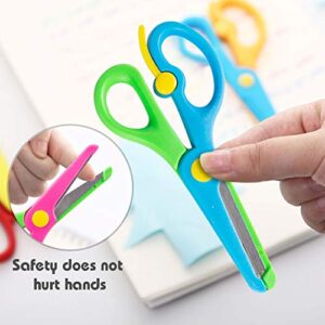 LovesTown Preschool Training Scissors,6 Pcs Dual-Colour Children Safety Scissors Pre-School Training Scissors Safety Scissors Art Craft Scissors