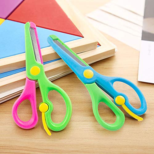 LovesTown Preschool Training Scissors,6 Pcs Dual-Colour Children Safety Scissors Pre-School Training Scissors Safety Scissors Art Craft Scissors