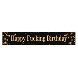 belrew happy fucking birthday banner, funny fabulous birthday party decor, large outdoor party sign, celebrate 21st 25th 30th 35th 40th 45th 50th 60th birthday party garland supplies (9.8x 1.6ft)