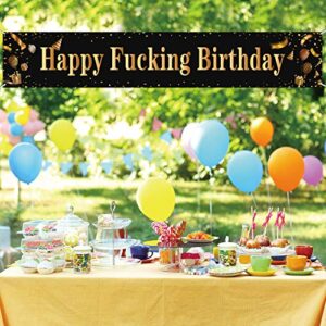 Belrew Happy Fucking Birthday Banner, Funny Fabulous Birthday Party Decor, Large Outdoor Party Sign, Celebrate 21st 25th 30th 35th 40th 45th 50th 60th Birthday Party Garland Supplies (9.8x 1.6ft)